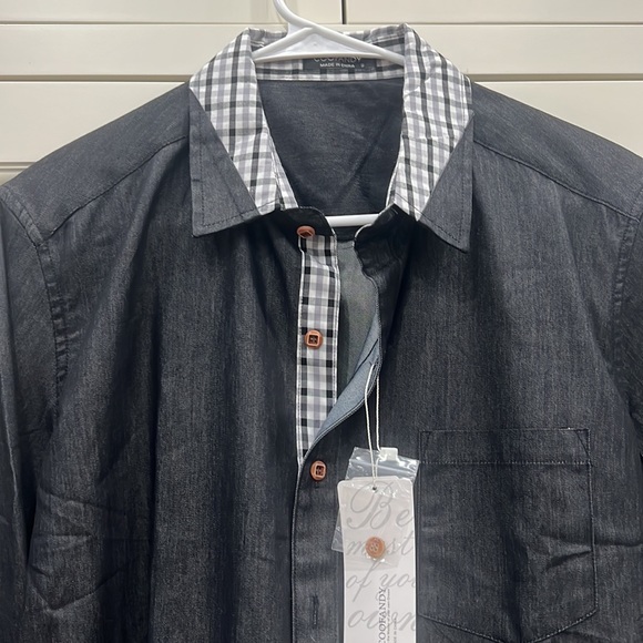 COOFANDY Men's Casual Dress Shirt Button Down — Long-Sleeve Denim. Small. NWT. - Picture 2 of 13